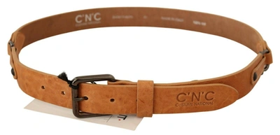 Costume National Light Brown Buckle Waist Belt In Brown
