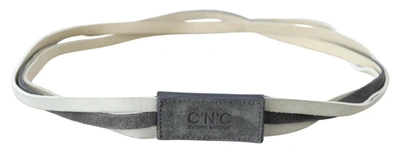 Shop Costume National Chic White Leather Logo Women's Belt