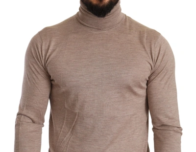 Dolce & Gabbana Beige Cashmere Turtleneck Pullover Sweater In Beige