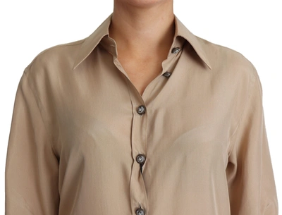 Dolce & Gabbana Beige Silk Shirt Decorative Buttons Top In Beige