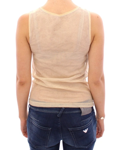 Dolce & Gabbana Beige Sleeveless Cotton Top Tank Blouse In Beige