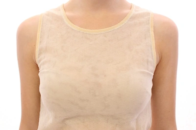 Dolce & Gabbana Beige Sleeveless Cotton Top Tank Blouse In Beige