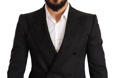 Shop Dolce & Gabbana Elegant Black Floral Brocade Men's Suit