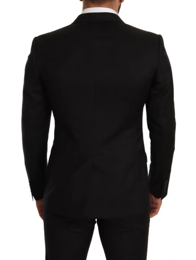 Shop Dolce & Gabbana Elegant Slim Fit Martini Two-piece Men's Suit In Black