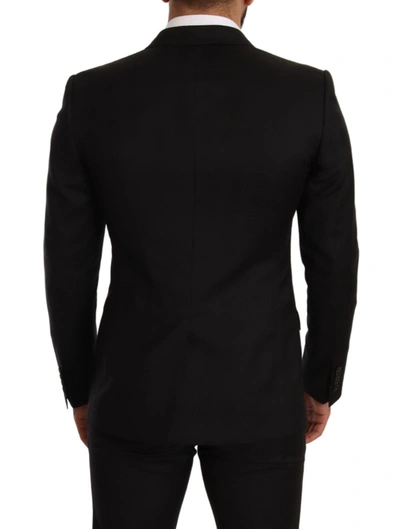 Dolce & Gabbana Black Wool Tuxedo 2 Piece Set Martini Suit In Black