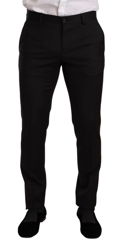 Dolce & Gabbana Black Wool Tuxedo 2 Piece Set Martini Suit In Black