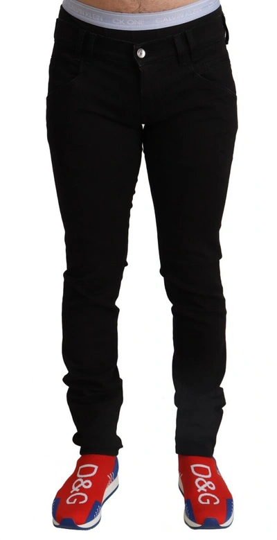 Shop Dolce & Gabbana Elegant Slim Fit Black Denim Men's Jeans