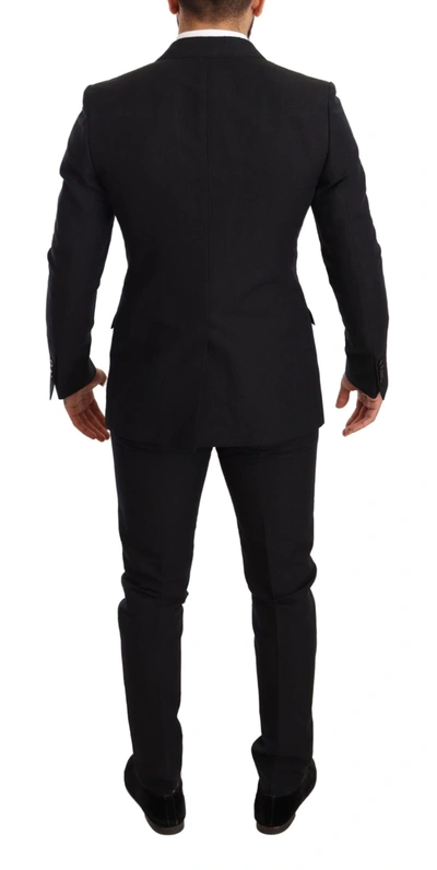 Shop Dolce & Gabbana Elegant Black Two-piece Wool Men's Suit