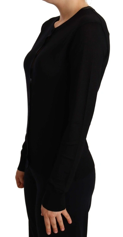 Dolce & Gabbana Black Crewneck Pullover Staff Sweater Wool In Black