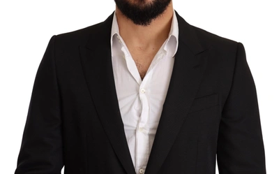 Shop Dolce & Gabbana Elegant Martini Slim Fit Two-piece Men's Suit In Black