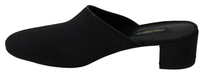 Dolce & Gabbana Black Grosgrain Slides Sandals Women Women's Shoes In Black