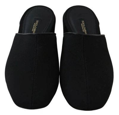 Dolce & Gabbana Black Grosgrain Slides Sandals Women Women's Shoes In Black