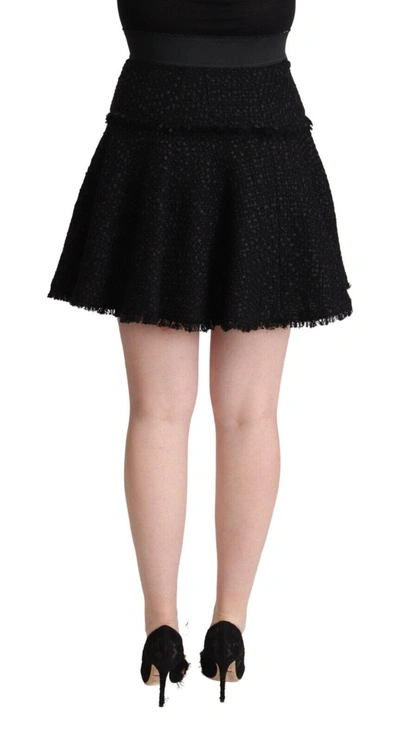 Shop Dolce & Gabbana Elegant Knitted A-line Mini Women's Skirt In Black