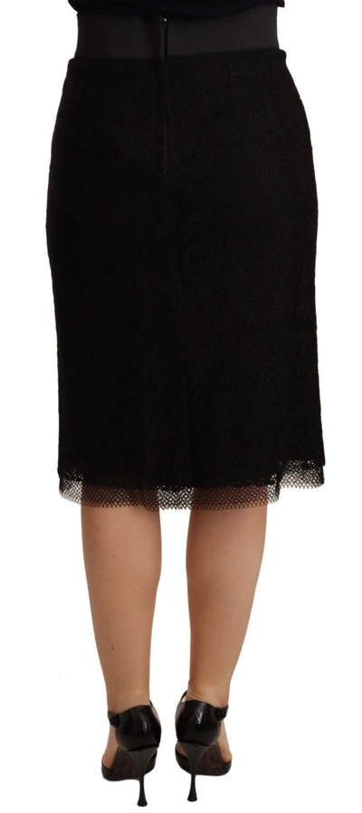 Shop Dolce & Gabbana Elegant High Waist Pencil Midi Women's Skirt In Black