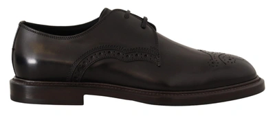 Shop Dolce & Gabbana Elegant Black Derby Dress Men's Shoes