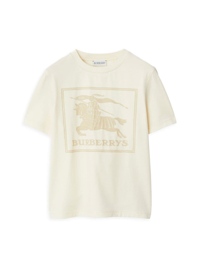 Shop Burberry Little Boy's & Boy's Cedar Logo T-shirt In Pale Cream
