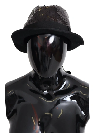Shop Dolce & Gabbana Elegant Black Sequin Fedora Men's Hat