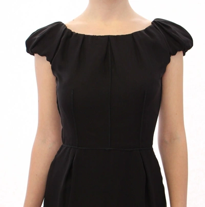 Shop Dolce & Gabbana Black Silk Shortsleeve Gown Maxi It Women's Dress