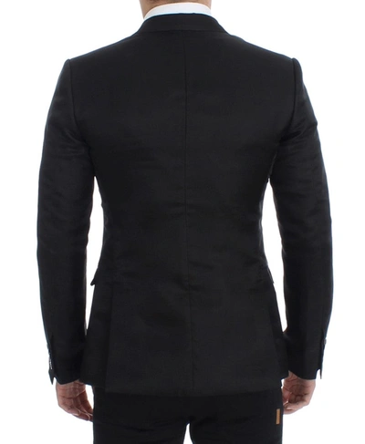 Dolce & Gabbana Black Silk Slim Fit Blazer In Black