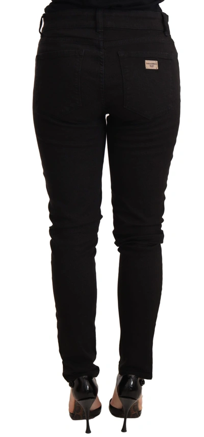Shop Dolce & Gabbana Elegant Slim-fit Black Denim Women's Jeans