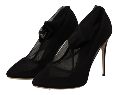 Shop Dolce & Gabbana Elegant Stretch Sock Boot Women's Pumps In Black