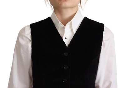Shop Dolce & Gabbana Elegant V-neck Sleeveless Vest Women's Top In Black