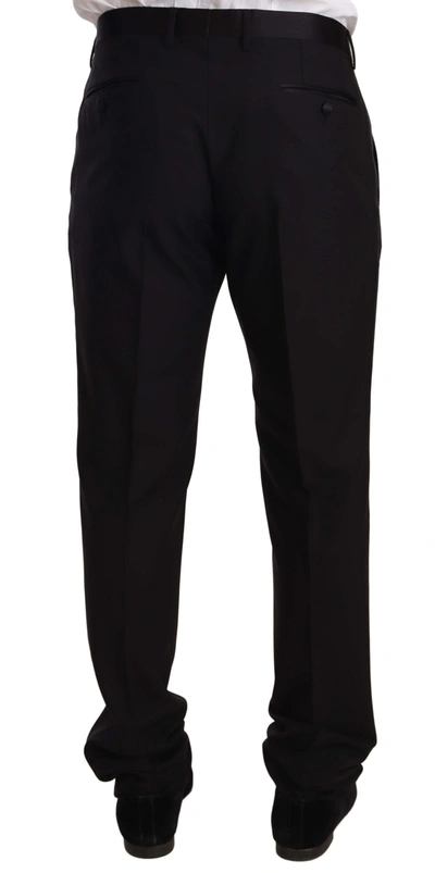 Shop Dolce & Gabbana Elegant Black Skinny Tuxedo Men's Trousers