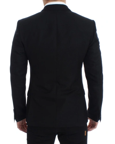 Shop Dolce & Gabbana Black Wool Silk Sicilia Men's Blazer