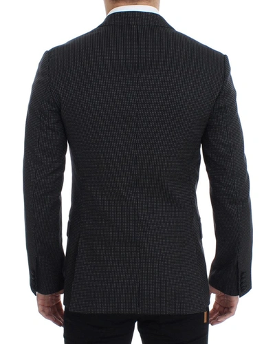 Shop Dolce & Gabbana Elegant Black Polka Dotted Slim Fit Men's Blazer