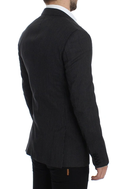 Shop Dolce & Gabbana Elegant Black Polka Dotted Slim Fit Men's Blazer