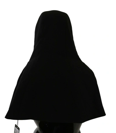 Shop Dolce & Gabbana Elegant Black Hooded Scarf Women's Wrap