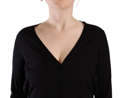 Shop Dolce & Gabbana Black Wool V-neck Long Sleeves Pullover Women's Top