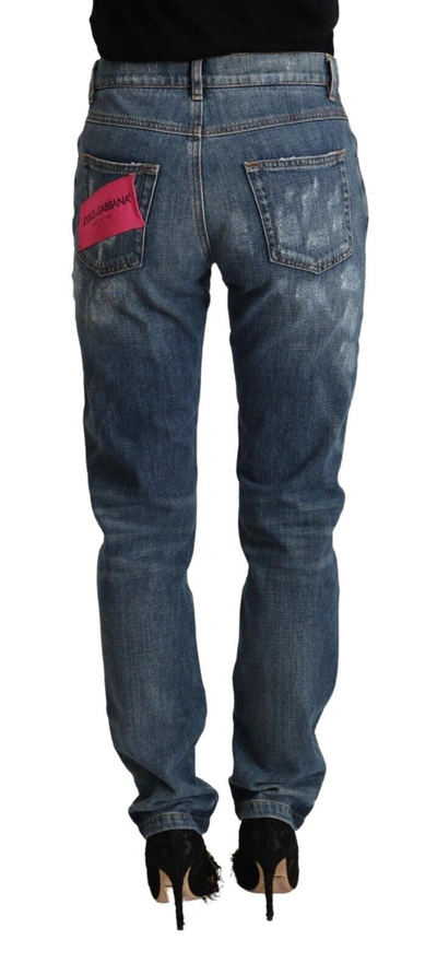 Dolce & Gabbana Distressed Boyfriend Jeans In Blue