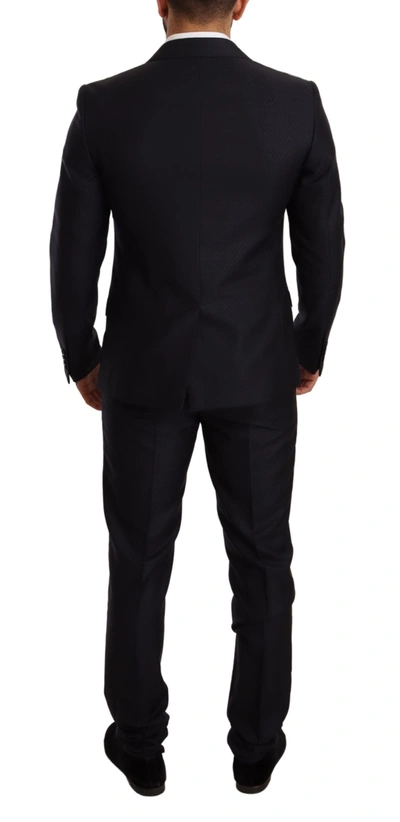 Dolce & Gabbana Black Slim Fit Coat Jacket Martini Blazer In Blue