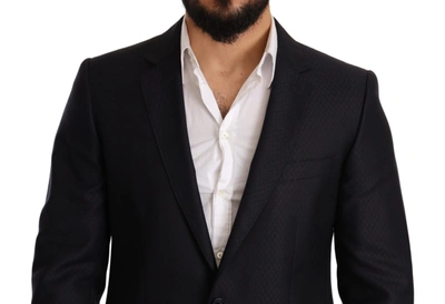 Dolce & Gabbana Black Slim Fit Coat Jacket Martini Blazer In Blue