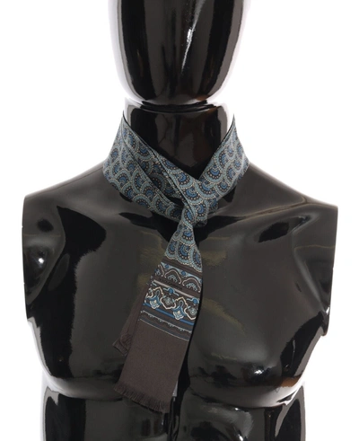 Shop Dolce & Gabbana Elegant Italian Silk Scarf In Vibrant Men's Blue