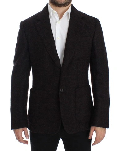 Shop Dolce & Gabbana Bordeaux Alpaga Two-button Blazer Men's Jacket