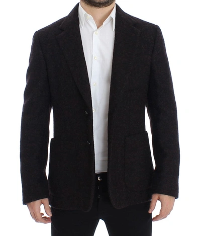 Shop Dolce & Gabbana Bordeaux Alpaga Two-button Blazer Men's Jacket