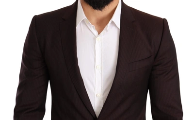 Dolce & Gabbana Black Single Breasted Formal Wool Blazer In Bordeaux