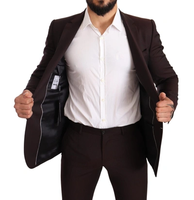 Dolce & Gabbana Black Single Breasted Formal Wool Blazer In Bordeaux