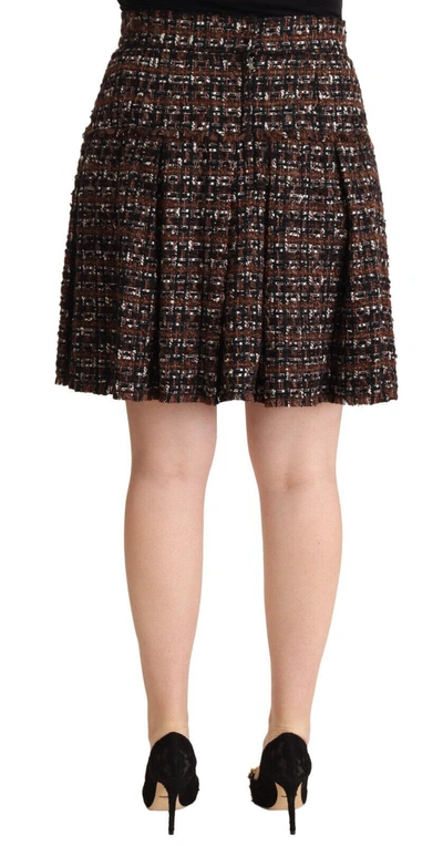 Shop Dolce & Gabbana Chic Brown A-line Pleated Mini Women's Skirt