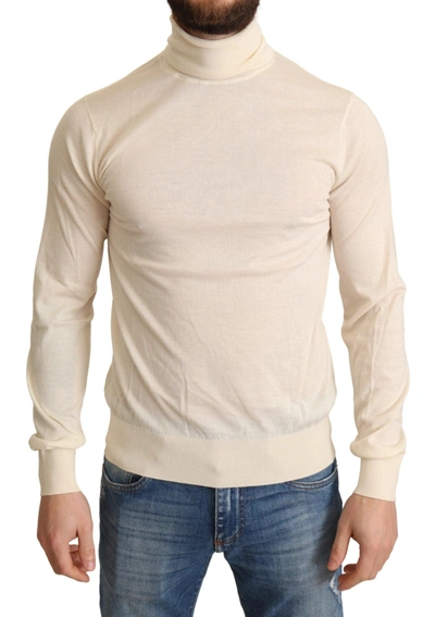 Shop Dolce & Gabbana Cream Cashmere Turtleneck Men's Sweater