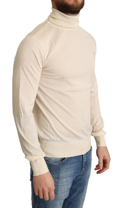 Shop Dolce & Gabbana Cream Cashmere Turtleneck Men's Sweater