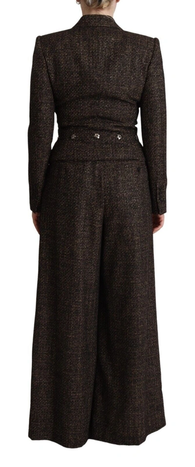 Dolce & Gabbana Dark Brown Wool Single Breasted 2 Pc Jacket Pants In Brown