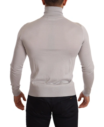 Dolce & Gabbana Gray Cashmere Turtleneck Pullover Sweater In Gray