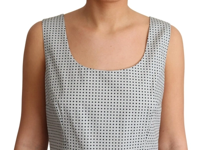 Shop Dolce & Gabbana Chic Polka Dotted Sleeveless A-line Women's Dress In Gray