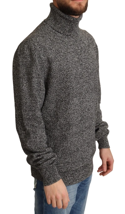 Shop Dolce & Gabbana Elegant Gray Cashmere Turtleneck Men's Sweater