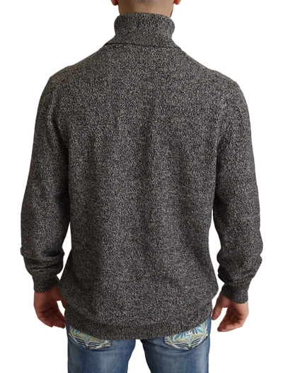 Shop Dolce & Gabbana Elegant Gray Cashmere Turtleneck Men's Sweater