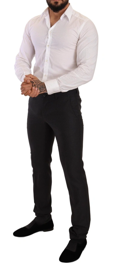 Shop Dolce & Gabbana Elegant Gray Martini Wool Men's Suit