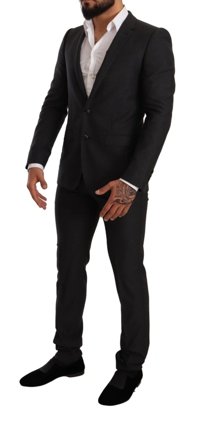 Shop Dolce & Gabbana Elegant Gray Martini Wool Men's Suit